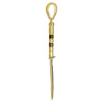 10k Yellow Gold Solid Shiny Sword Pendant // 2.5"