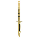 10k Yellow Gold Solid Shiny Sword Pendant // 2.5"