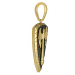 10k Yellow Gold Solid Double Axe Shield Pendant // 2" // Black