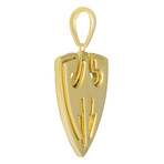 10k Yellow Gold Solid Double Shield Pendant // 1.75"