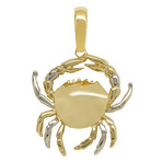 10k Yellow Gold Two-Tone Solid Crabs Scorpion Pendant // 1.5"