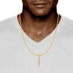 10k Yellow Gold + Cubic Zirconia Solid Two-Tone Reversible Magnum Bullet Pendant // 2"