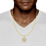 10k Yellow Gold Two-Tone Solid Crabs Scorpion Pendant // 1.5"