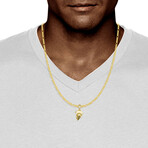 10k Yellow Gold Slid Warrior Helmet Pendant // 1.5"