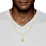 10k Yellow Gold Solid Two-Tone Axe Pendant // 2.375" // Gold + Silver