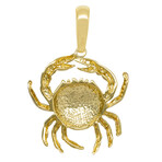 10k Yellow Gold Two-Tone Solid Crabs Scorpion Pendant // 1.5"