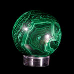 Malachite Sphere + Acrylic Stand