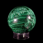 Malachite Sphere + Acrylic Stand