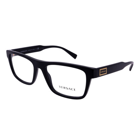 Versace  // Men's // VE3277 GB1 Square Optical Glasses // Black +  Clear Demo Lenses