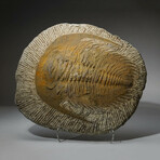 Genuine Trilobite (Ptychopariida) Fossil In Matrix + Acrylic Display Stand