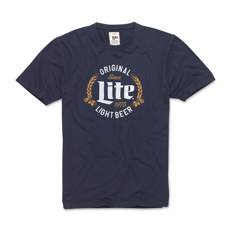 Brass Tacks Miller Lite Logo Tea // Navy (S)