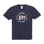Brass Tacks Miller Lite Logo Tea // Navy (S)