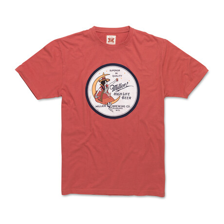 Brass Tacks Miller Logo Tee // Mineral Red (S)