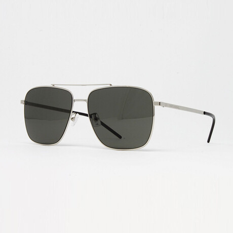 Saint Laurent // Men's SL376 Sunglasses // Silver