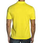 Short Sleeve Knit Polo Shirt // Yellow (L)