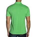 Short Sleeve Knit Polo Shirt // Green (M)
