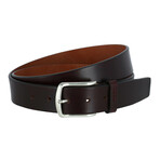 35mm Lucas Casual Leather Belt 35mm // Burgundy (32)