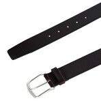 35mm Lucas Casual Leather Belt 35mm // Burgundy (34)