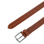 35mm Center Stitch Italian Leather  Belt // Tan (32)