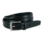 35mm Center Heat Crease Leather Belt // Black (32)