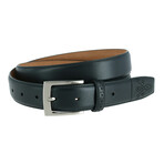 32mm Perforated Touch Leather Belt // Black (S (30-32))