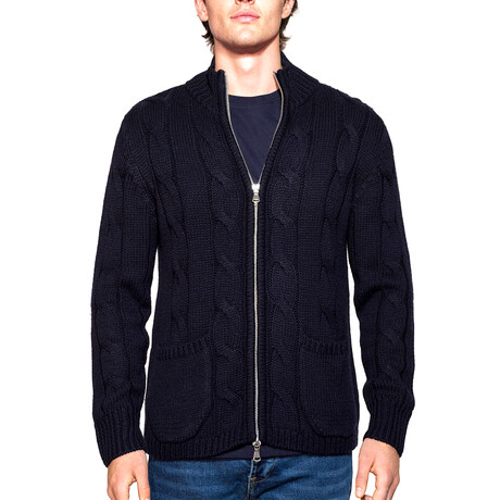 Officina Artistica No. 961 // Denpasar Soft Wool Blend Cardigan // Blue (XS)