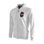 Cresta // Full Zip Hooded College Sweatshirt // White (L)
