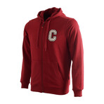 Cresta // Full Zip Hooded College Sweatshirt // Red (S)