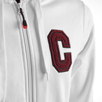 Cresta // Full Zip Hooded College Sweatshirt // White (XL)
