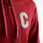 Cresta // Full Zip Hooded College Sweatshirt // Red (XS)