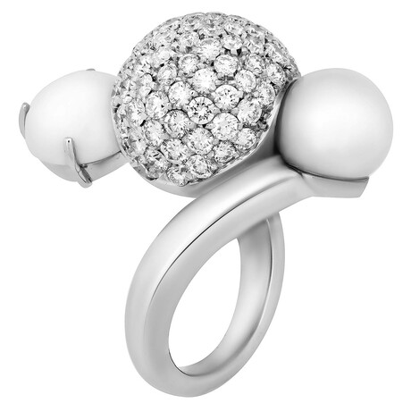 18K White Gold Diamond + Multi-Color Stone Ring // Ring Size: 7 // New