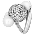 18K White Gold Diamond + Multi-Color Stone Ring // Ring Size: 7 // New