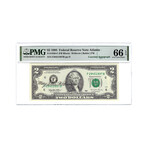 1995 $2 Federal Reserve Note // Autographed by U.S. Treasurer Mary Ellen Withrow // PMG Certified Gem Uncirculated 66 EPQ