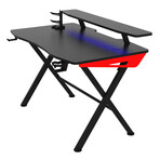 Raid Two-Tier Fixed LED Gaming Desk