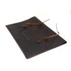 Leather Laptop Sleeve Vintage Style // 15" // Dark Brown