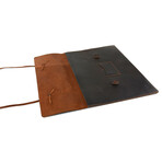 Leather Laptop Sleeve Vintage Style // 15" // Dark Brown