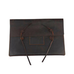 Leather Laptop Sleeve Vintage Style // 15" // Dark Brown