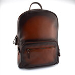 Designer Leather Large Backpack // Cognac