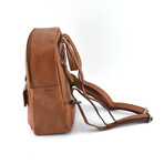 Designer Leather Small Backpack // Tan