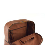 Designer Leather Small Backpack // Tan