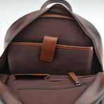 Designer Leather Large Backpack // Cognac