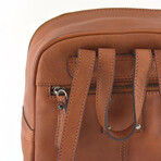 Designer Leather Small Backpack // Tan