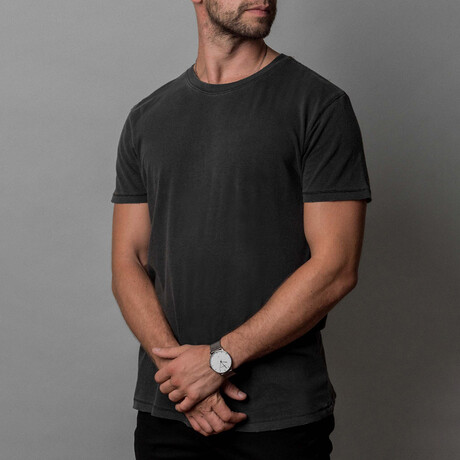 Distressed T-Shirt // Washed Black (XS)