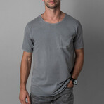 X Pocket Curved Hem T-Shirt // Gray (S)