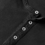 Long Sleeve Henley T-Shirt // Washed Black (S)