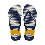 Top Nautical Sandal // White + Navy + Yellow (Men's US Size 7/8)