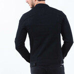 Single Zipper Pocket Denim Jacket // Black (M)