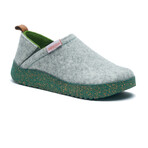 Lumi House Slipper // Gray + Green (Euro: 39)