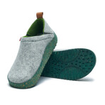 Lumi House Slipper // Gray + Green (Euro: 39)