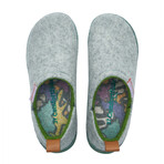 Lumi House Slipper // Gray + Green (Euro: 39)